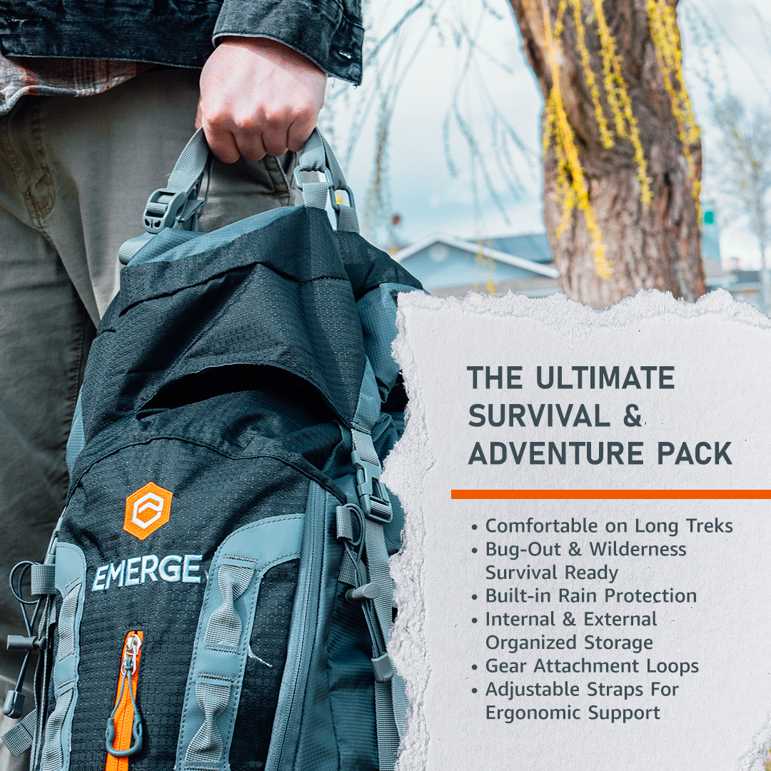 80L Survival Backpack - The Ranger Emerge Survival The Snag Bin