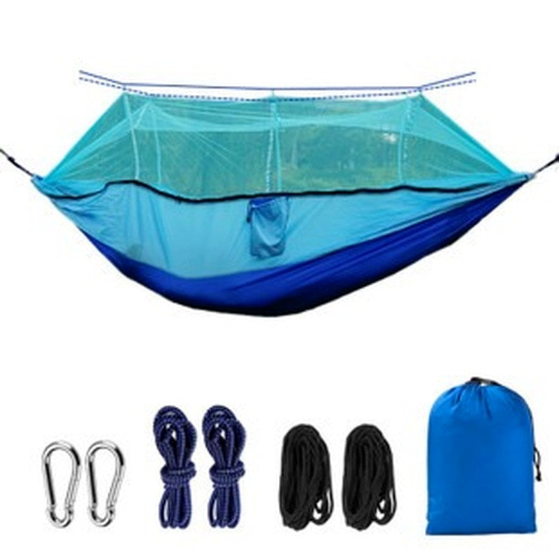 Bourette spinning 210T Nylon Hammock Outdoor Anti-mosquito Hammock Outdoor Camping Goods Bed Bearing V.I.P Digital Presence The Snag Bin