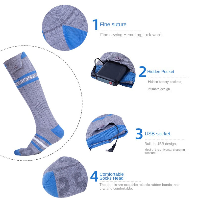 Hot socks for outdoor heating, keeping warm and charging, heating socks for feet, cold and warm feet, electric heating socks for skiing and heating V.I.P Digital Presence The Snag Bin