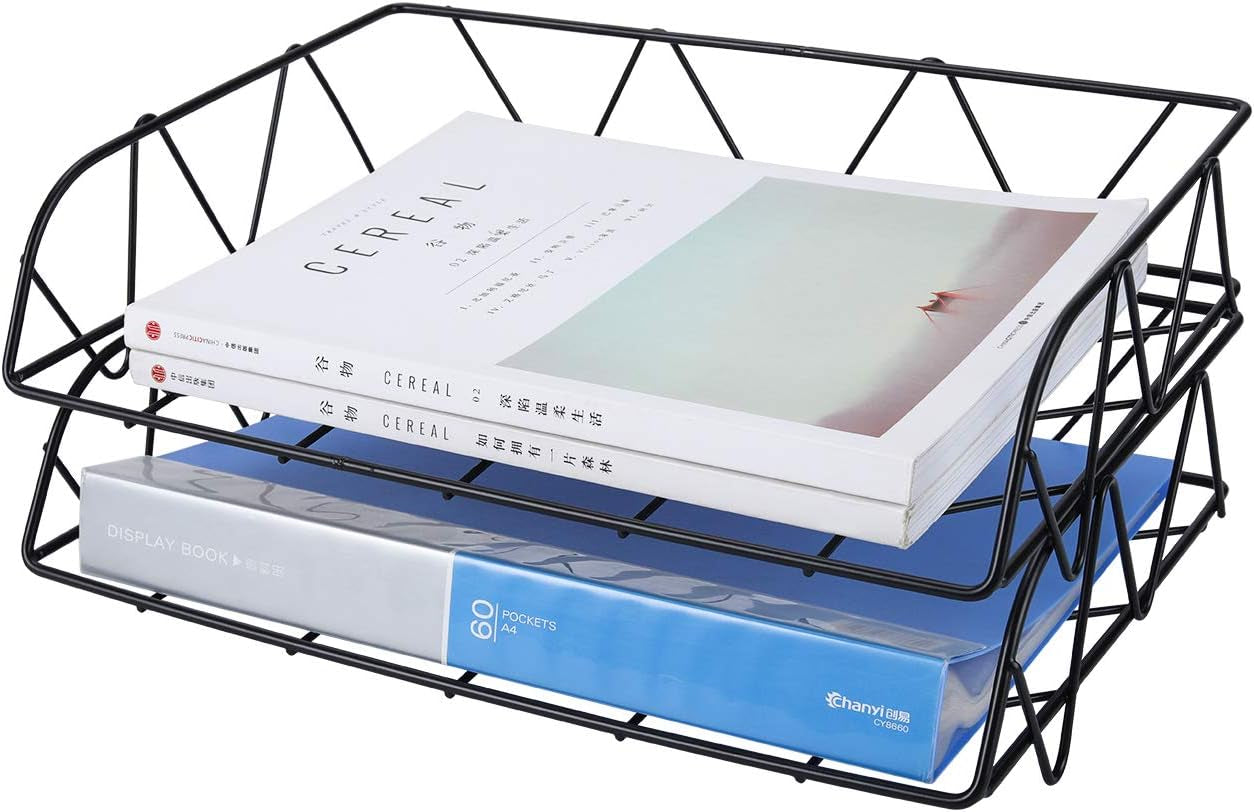 Desktop File Organizer Metal Stackable Letter Tray Paper Holder Rack, 2 Pack, Gold – Free Shipping 10b0b27a1799d88fa3a570f0946af838