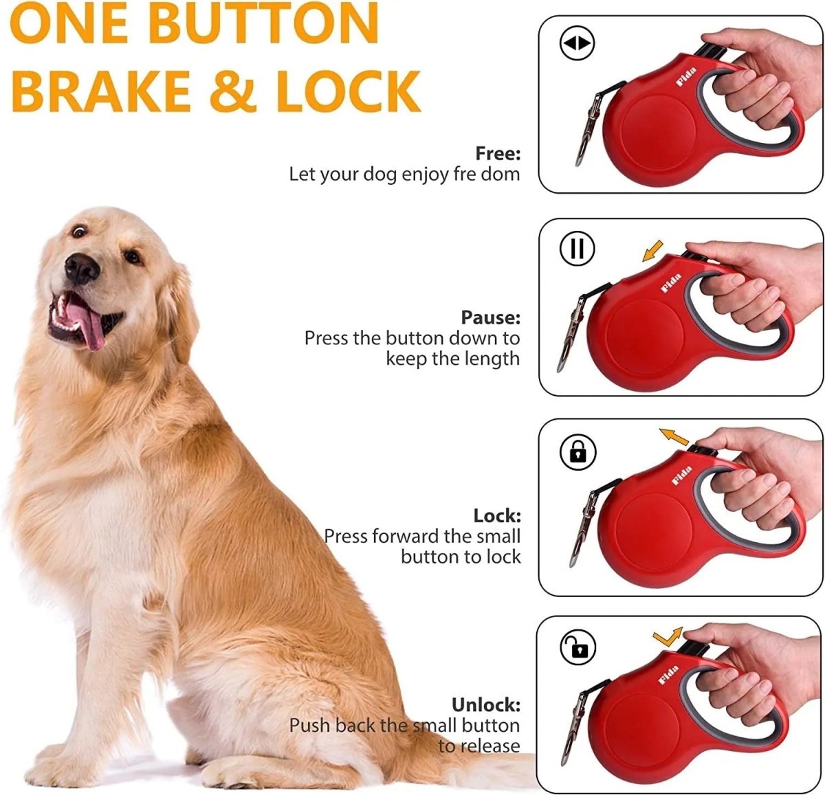 16 ft Retractable Dog Leash with Dispenser and Poop Bags - The Snag Bin