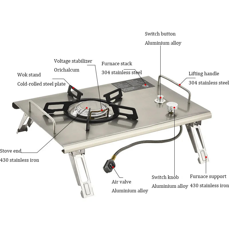 Camping Gas Stove Foldable IGT Gas Stove 4000W Stainless Steel Camping Table Stove Portable Outdoor Picnic Desktop Furnace V.I.P Digital Presence The Snag Bin