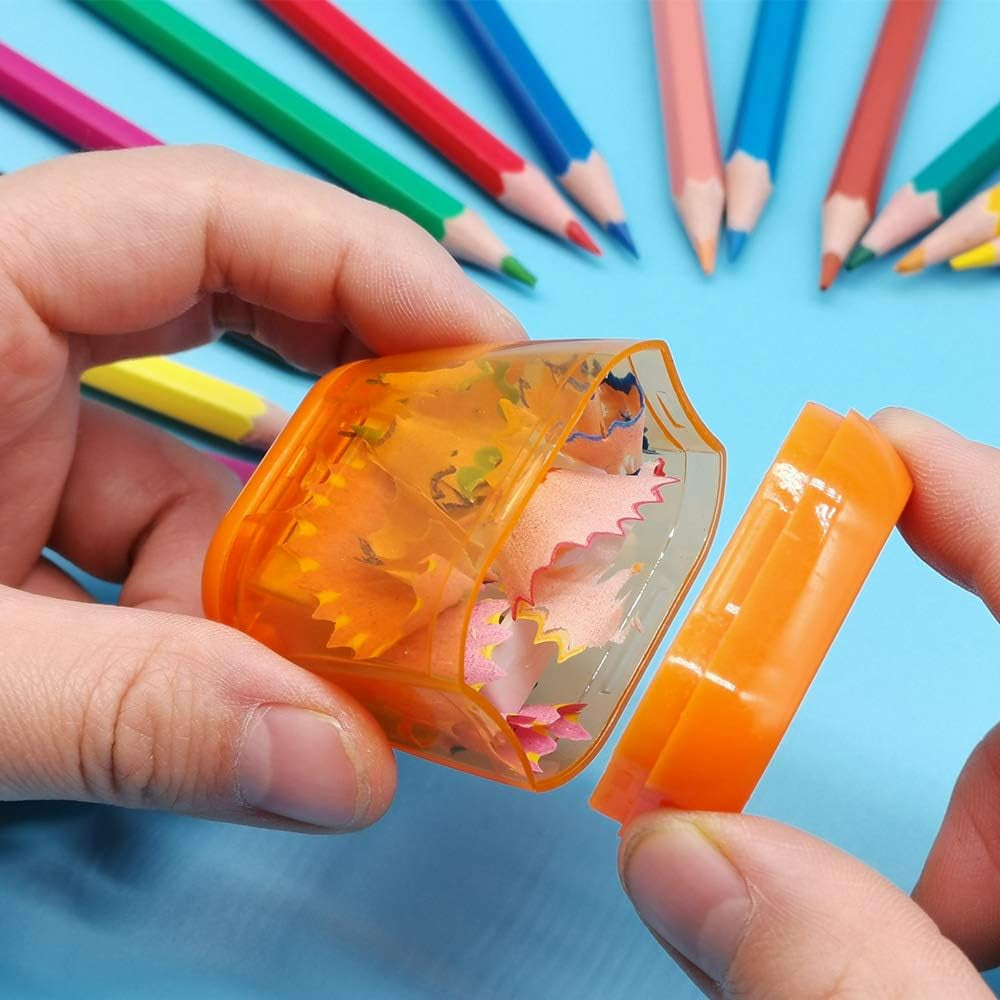 Pencil Sharpeners, Manual Pencil Sharpeners, 4PCS Colorful Dual Holes Pencil Sharpener with Lid, Portable Pencil Sharpener for Kids Adults School Office – Free Shipping 1d94ce1753c50e2a98385fa1729681ad