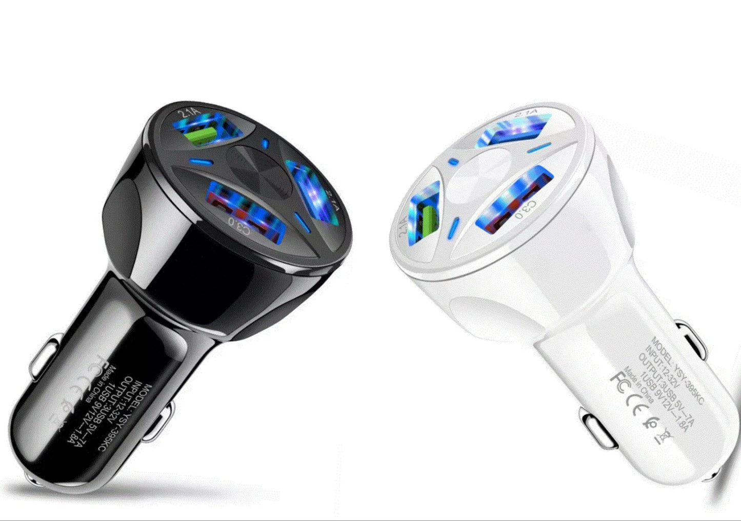 2 Pack 3 Port USB Fast LED Car Charger For Devices 2-pack-3-port-usb-fast-led-car-charger-for-devices-premiumbrandgoods-2