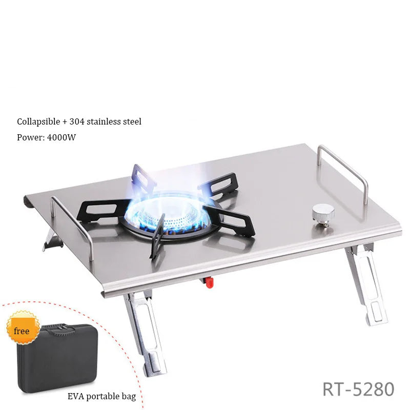 Camping Gas Stove Foldable IGT Gas Stove 4000W Stainless Steel Camping Table Stove Portable Outdoor Picnic Desktop Furnace V.I.P Digital Presence The Snag Bin
