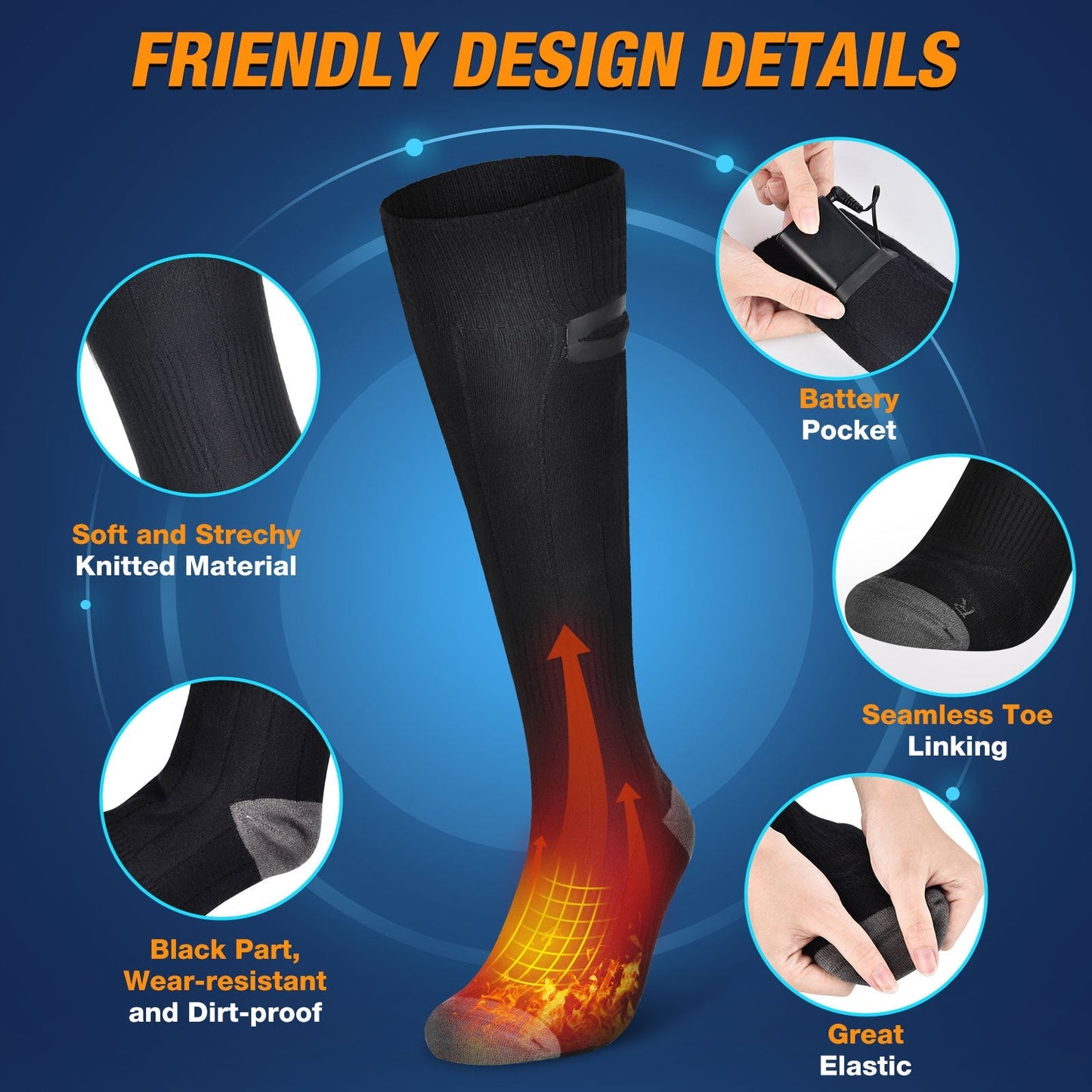 HailiCare Electric Heating Socks Rechargeable Heating Socks Adjustable Temperature Warm Long Tube Electric Heating Socks V.I.P Digital Presence The Snag Bin