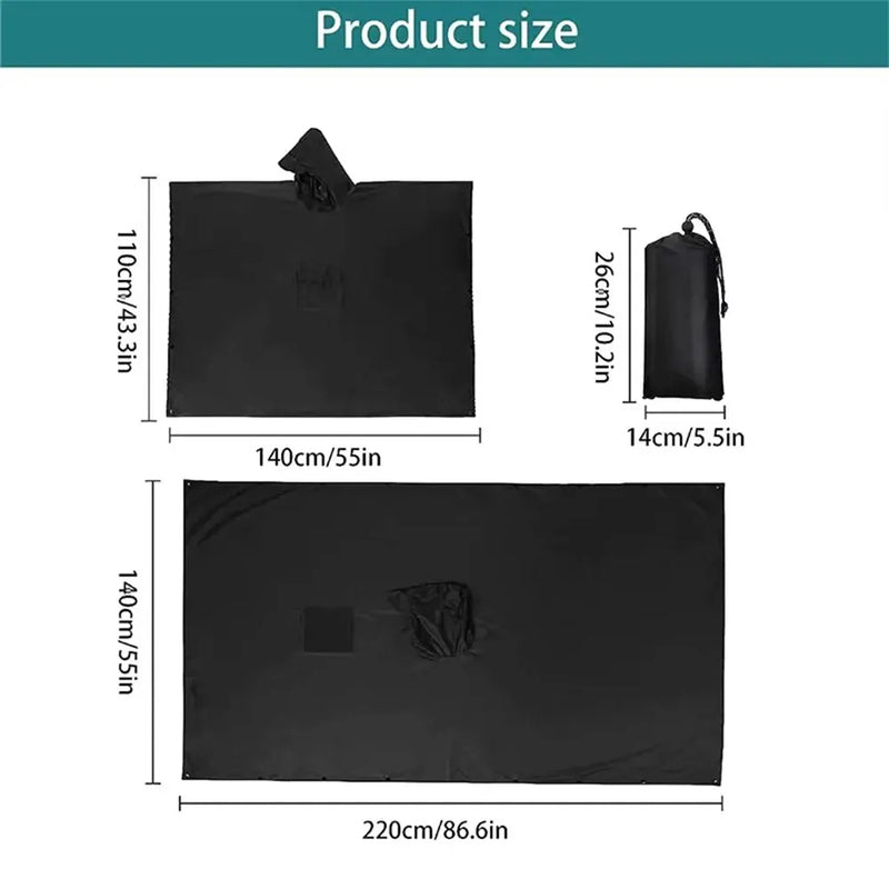 3 In 1 Outdoor Military Raincoat Hooded Sleeve Waterproof Rain Poncho Motorcycle Rain Cover Camping Hiking Travel Rainwear Tent V.I.P Digital Presence The Snag Bin
