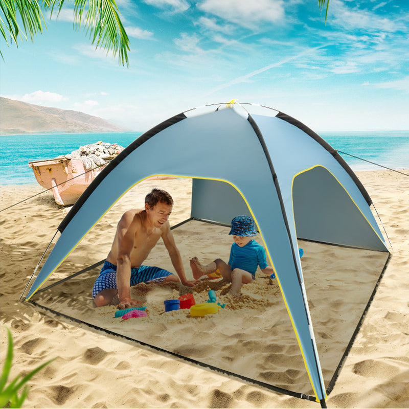 Quick-open beach tent, sun shelter, light shade for outdoor camping, 3-vented, spacious design V.I.P Digital Presence The Snag Bin