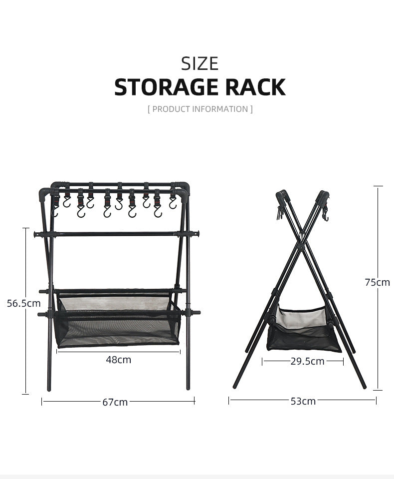 Outdoor camping folding shelf camping car drying rack drying net drying rack storage rack V.I.P Digital Presence The Snag Bin
