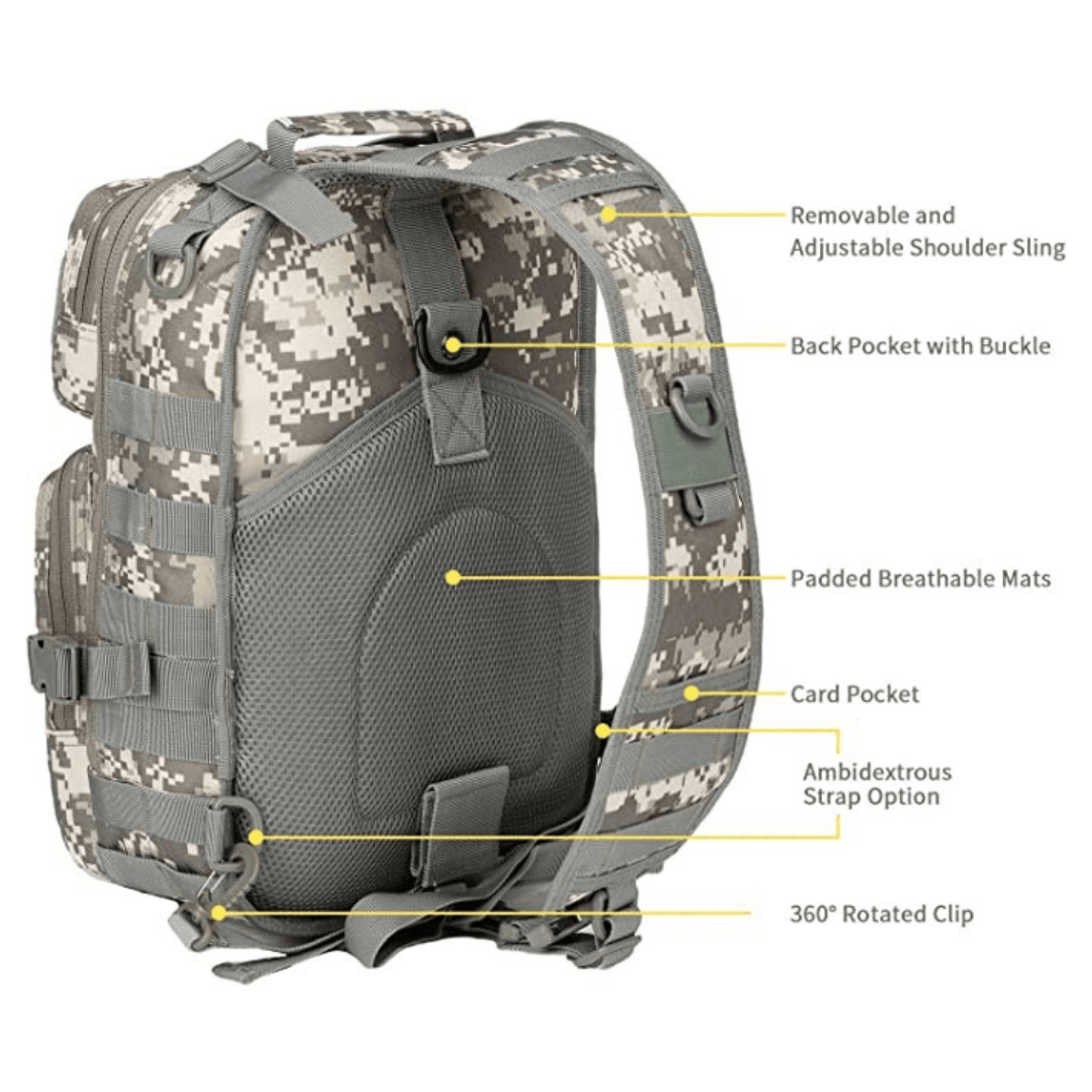 Tactical Medium 15L Sling Backpack Range Bag Mercantile Mountain Backpacks The Snag Bin