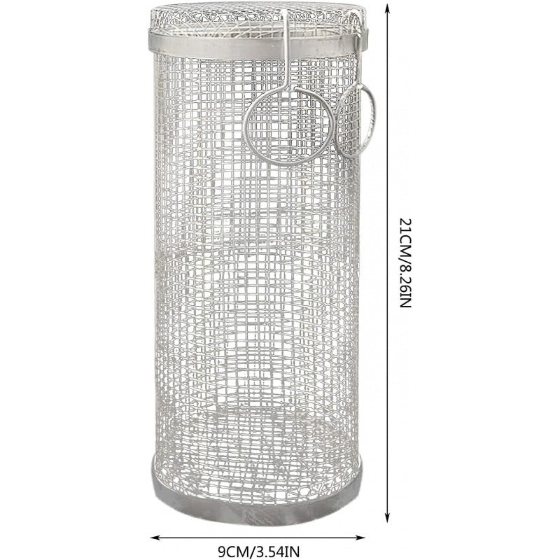 Rolling Grilling Basket Metal BBQ Barbecue Basket Net Portable Outdoor Camping Barbecue Rack Kitchen Gadgets V.I.P Digital Presence The Snag Bin
