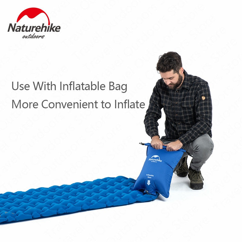 Naturehike Outdoor Camping Mat Inflatable Bag Inflatable Tent Sleeping Pad Ultralight Portable Picnic Air Mat Camping Picnic Pad V.I.P Digital Presence The Snag Bin
