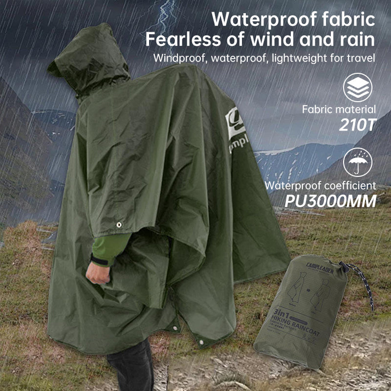 3 - in - 1 Waterproof Rain Poncho for Outdoor Use: Motorcycle, Camping, Hiking & Travel V.I.P Digital Presence The Snag Bin