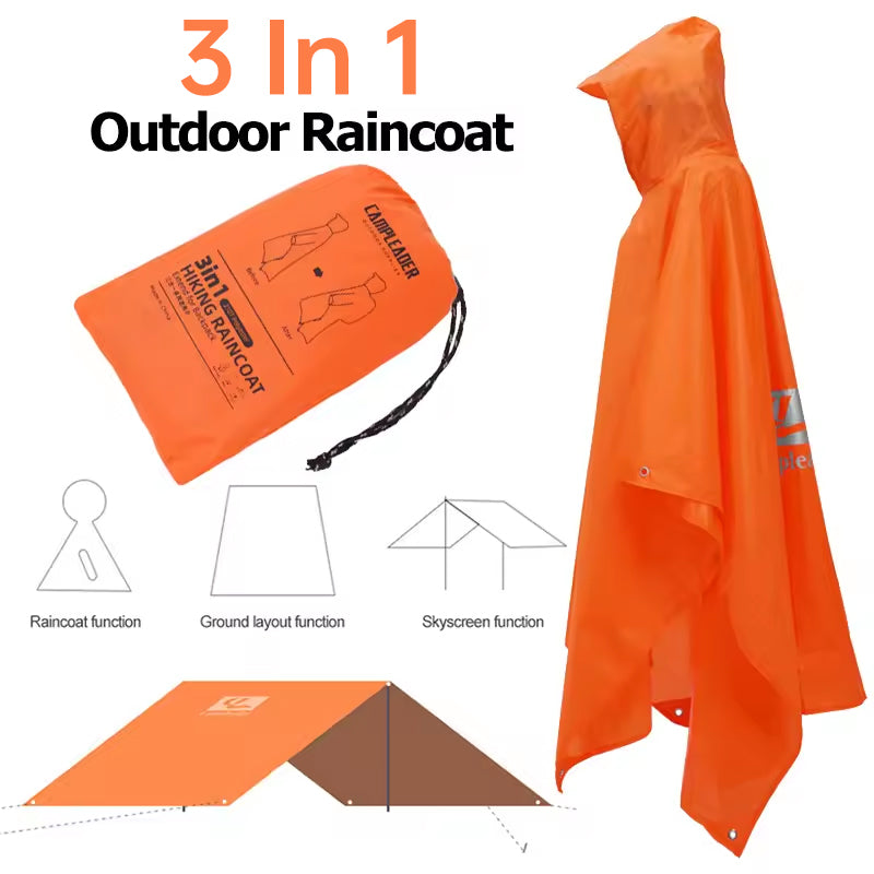 3 - in - 1 Waterproof Rain Poncho for Outdoor Use: Motorcycle, Camping, Hiking & Travel V.I.P Digital Presence The Snag Bin