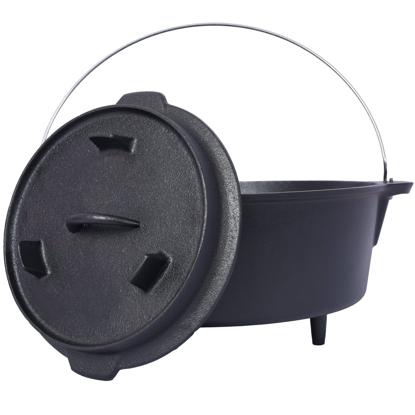 ast iron Dutch oven with lid, outdoor camping deep pot, used for camping, cooking, barbecue and leg rest, 8 Quart V.I.P Digital Presence The Snag Bin