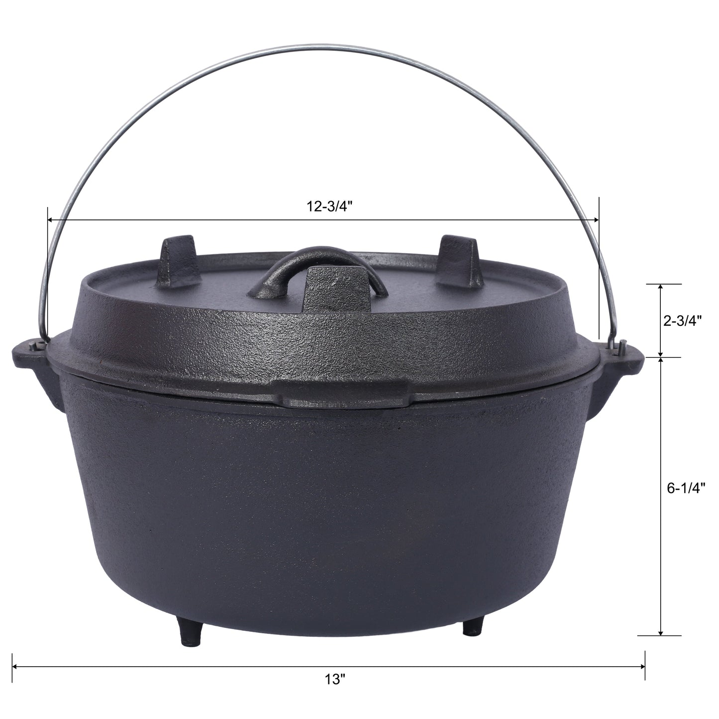 ast iron Dutch oven with lid, outdoor camping deep pot, used for camping, cooking, barbecue and leg rest, 8 Quart V.I.P Digital Presence The Snag Bin