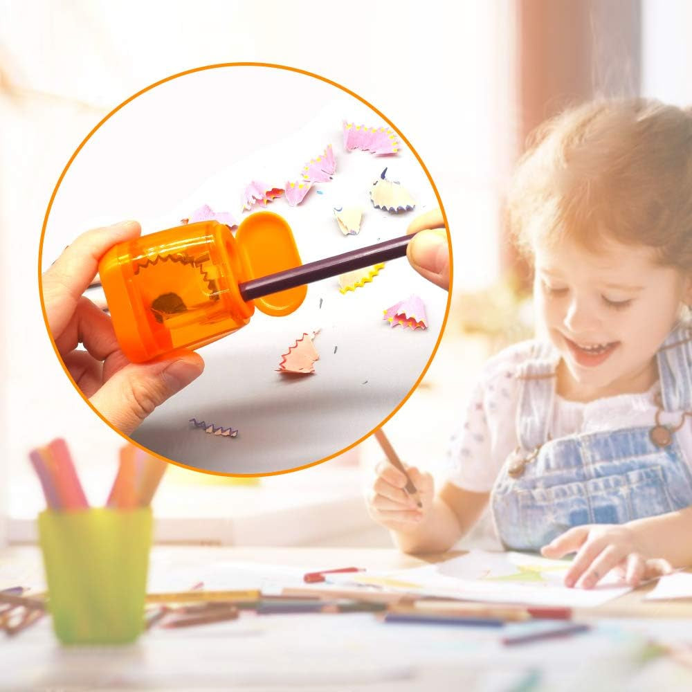 Pencil Sharpeners, Manual Pencil Sharpeners, 4PCS Colorful Dual Holes Pencil Sharpener with Lid, Portable Pencil Sharpener for Kids Adults School Office – Free Shipping 8c5a0d84865264f1e4cf7bbb9f58d387