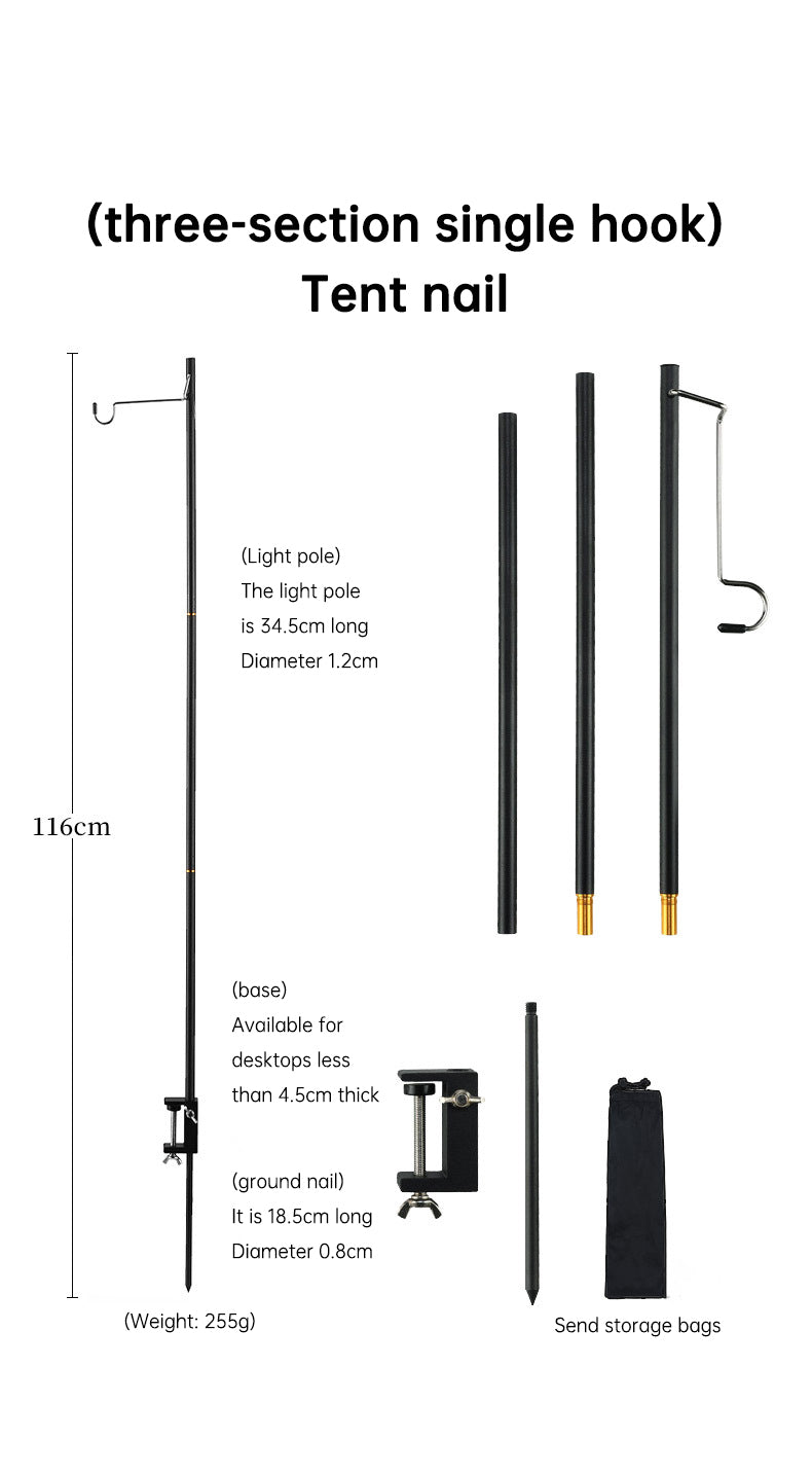 Outdoor Lightweight Aluminum Alloy Portable Camping Lamp Holder Lantern Stand with Storage Bag V.I.P Digital Presence The Snag Bin
