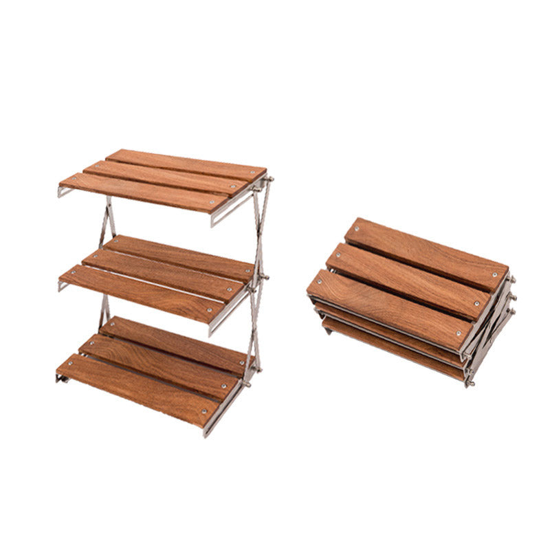 Mountaineering Outdoor Camping Rack Portable Storage Rack Three Layer Rack With Foldable Picnic Camping Barbecue Folding Table V.I.P Digital Presence The Snag Bin