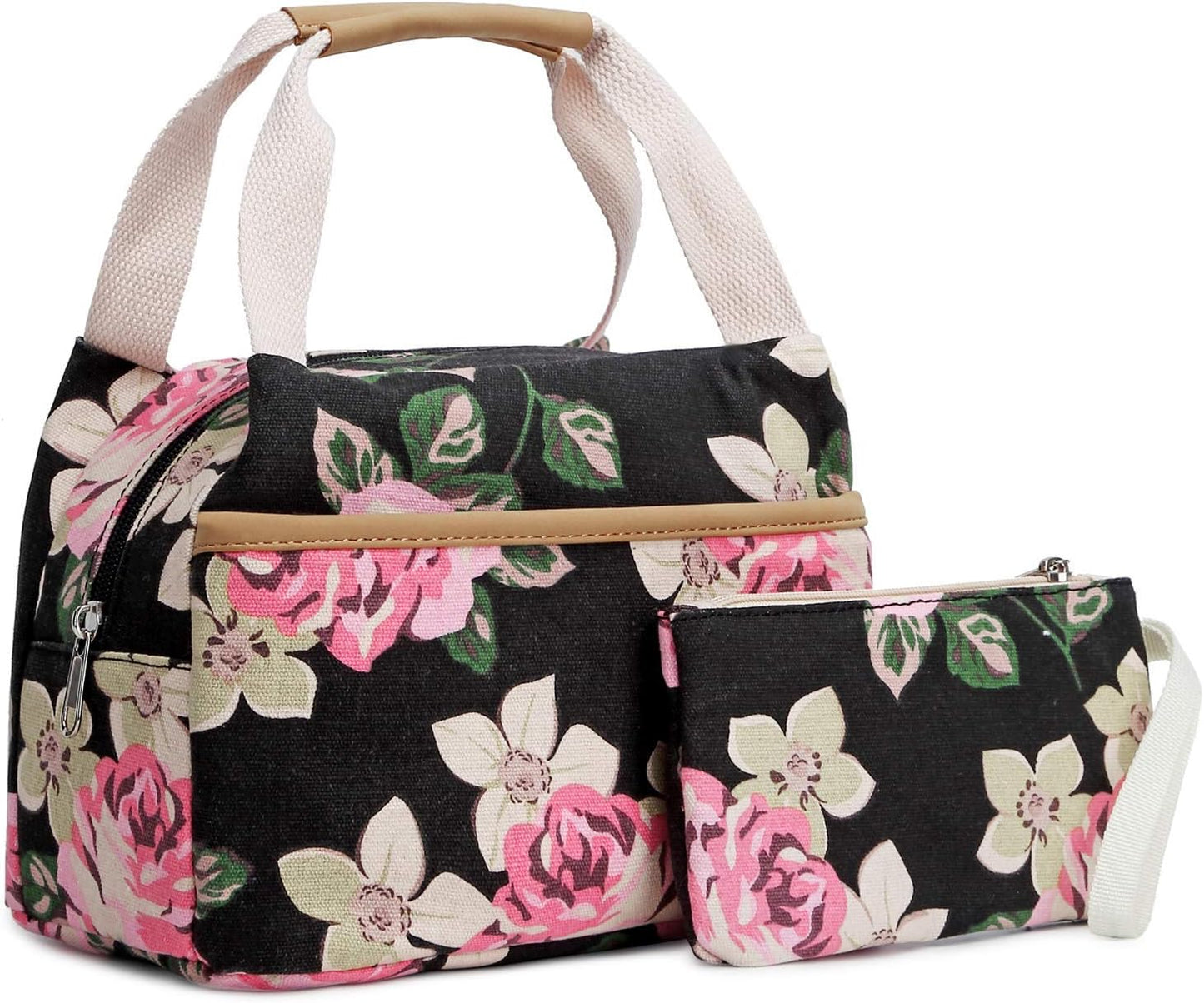 Canvas School Bag Teens Backpack for School - Floral-Black – Free Shipping 99624f6db073bd432b3457c2a880f321