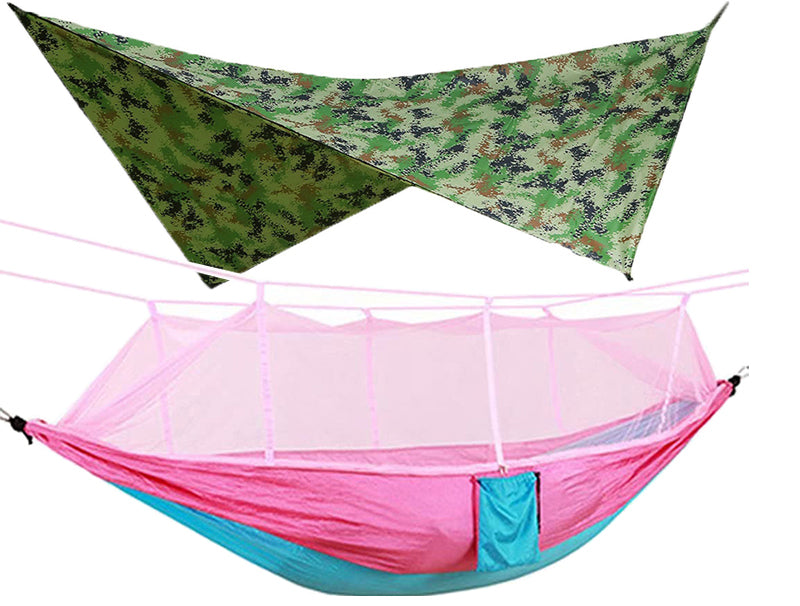 260x140cm Outdoor Double Camping Hammock with Mosquito Net and Rain Fly Tarp Lightweight Parachute Hammocks for Travel Hiking V.I.P Digital Presence 54.28 The Snag Bin