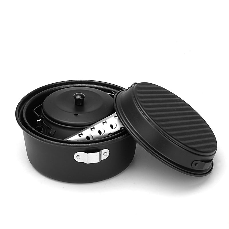 Non-stick coating aluminum alloy cover pot kettle lightweight portable camping pot frying pan outdoor picnic pot set V.I.P Digital Presence The Snag Bin
