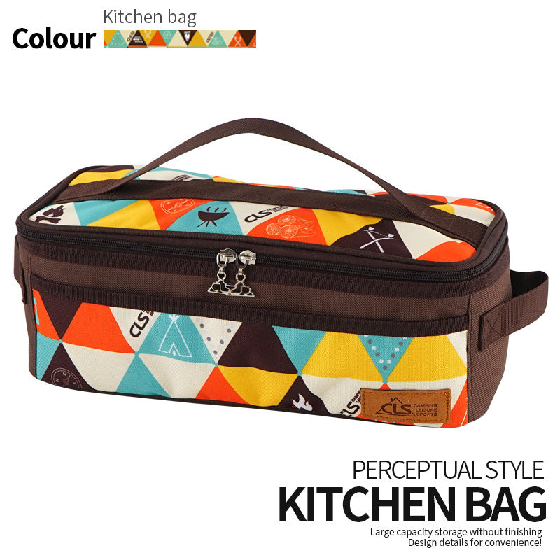 Outdoor Camping Cookware Storage Bag Camping Barbecue Tableware Storage Bag Self-Driving Travel Cosmetic Bag Portable Wash Bag V.I.P Digital Presence 22.08 The Snag Bin