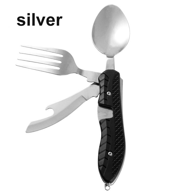 Multifunctional camping tableware stainless steel knife fork spoon, outdoor portable survival eating tools V.I.P Digital Presence 16.92 The Snag Bin