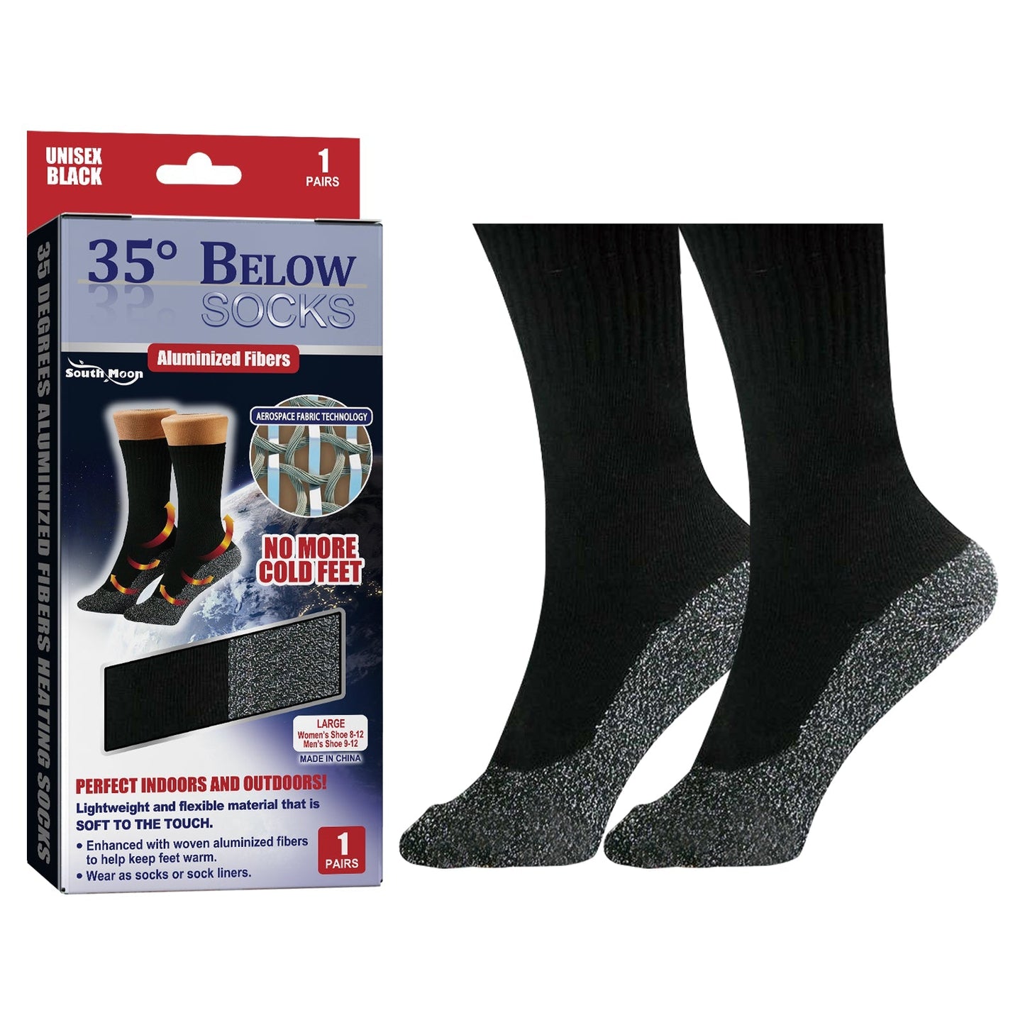 35 Degrees Aluminized Fibers Heating Socks, Relieve Vein Spontaneous Heat Constant Temperature Comfortable Warm Foot Cold Protection Socks V.I.P Digital Presence The Snag Bin