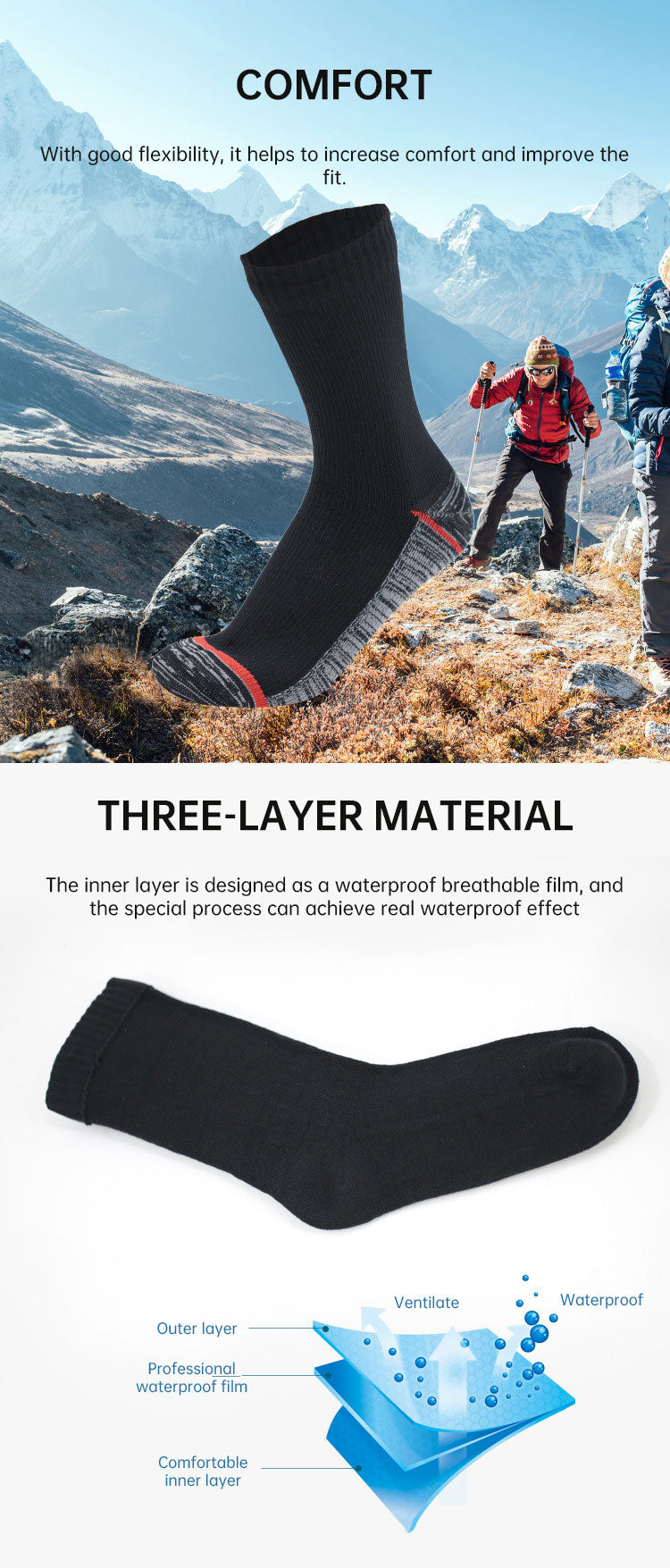 Socks Waterproof Breathable Outdoor Waterproof Hiking Wading Camping Winter Skiing Sock Riding Snow Warm Waterproof Socks V.I.P Digital Presence The Snag Bin