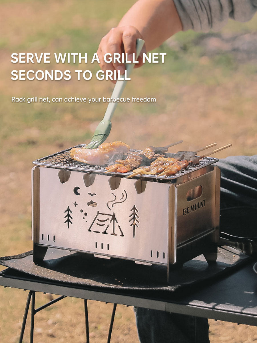Outdoor folding barbecue stove stainless steel card stove bonfire stove portable camping heating stove burning firewood stove V.I.P Digital Presence The Snag Bin