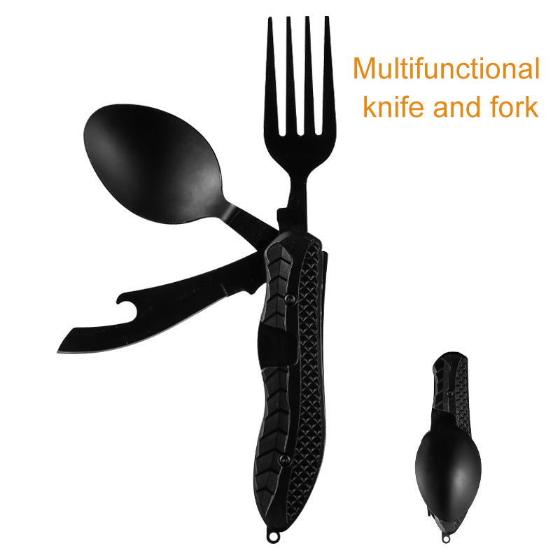 Multifunctional camping tableware stainless steel knife fork spoon, outdoor portable survival eating tools V.I.P Digital Presence 16.92 The Snag Bin