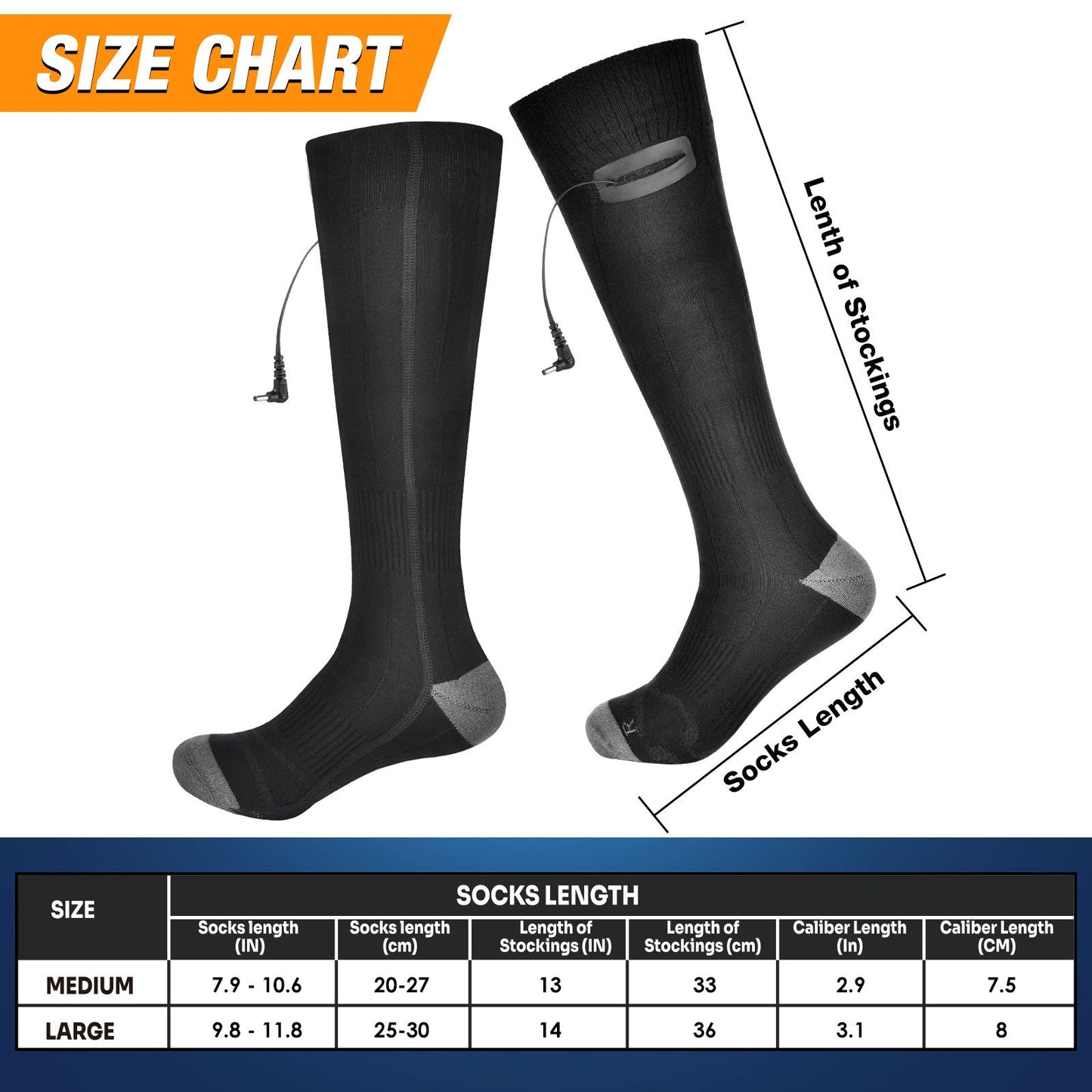 HailiCare Electric Heating Socks Rechargeable Heating Socks Adjustable Temperature Warm Long Tube Electric Heating Socks V.I.P Digital Presence The Snag Bin