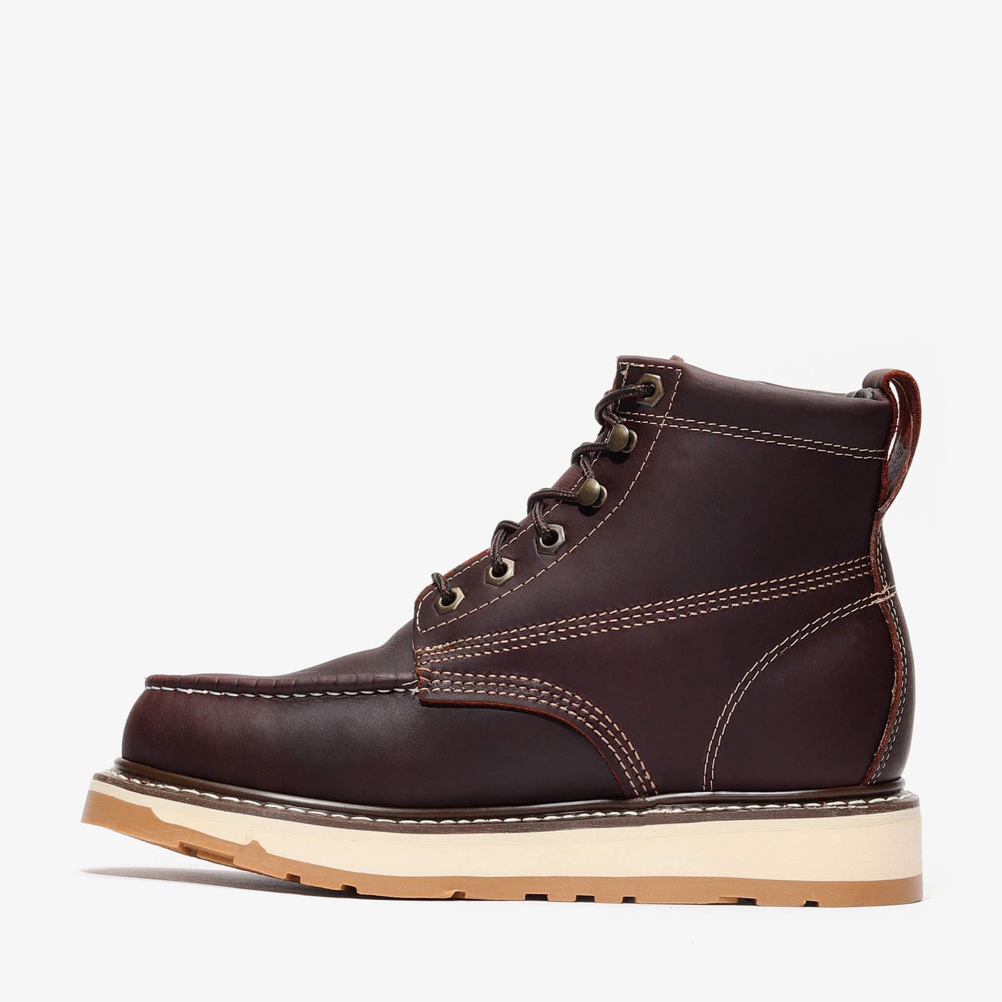 FRONTIER DUAL 6" MOC TOE BURGUNDY Bonanza Boots Industrial Wedge The Snag Bin