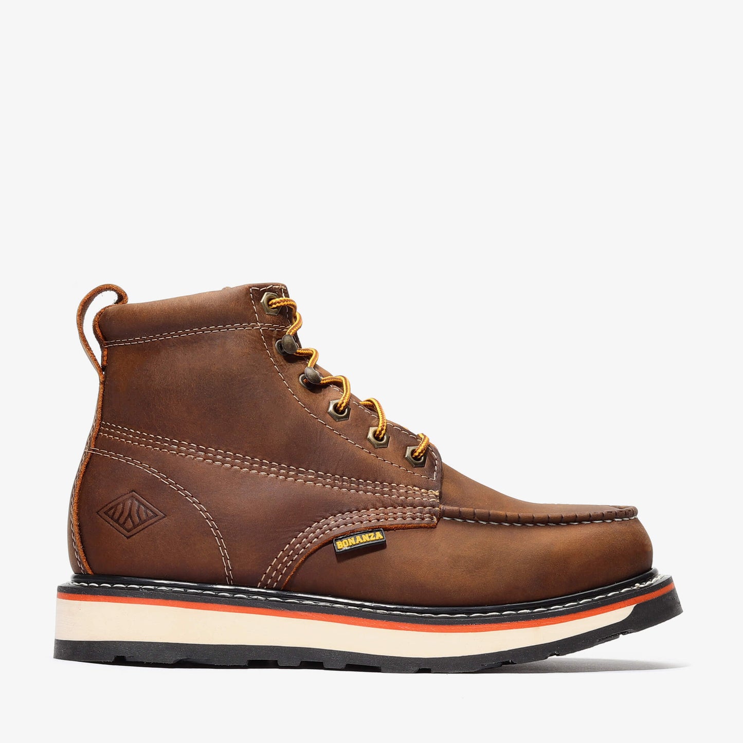 FRONTIER DUAL 6" MOC TOE CRAZY BROWN Bonanza Boots Industrial Wedge 160.00 The Snag Bin