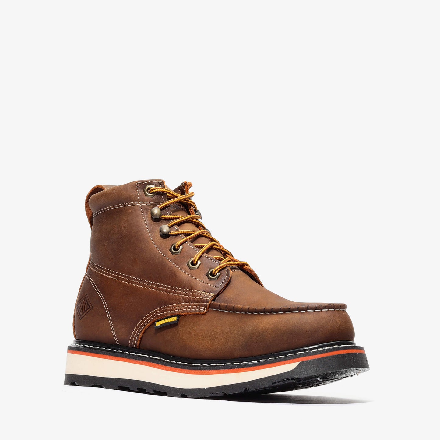 FRONTIER DUAL 6" MOC TOE CRAZY BROWN Bonanza Boots Industrial Wedge The Snag Bin