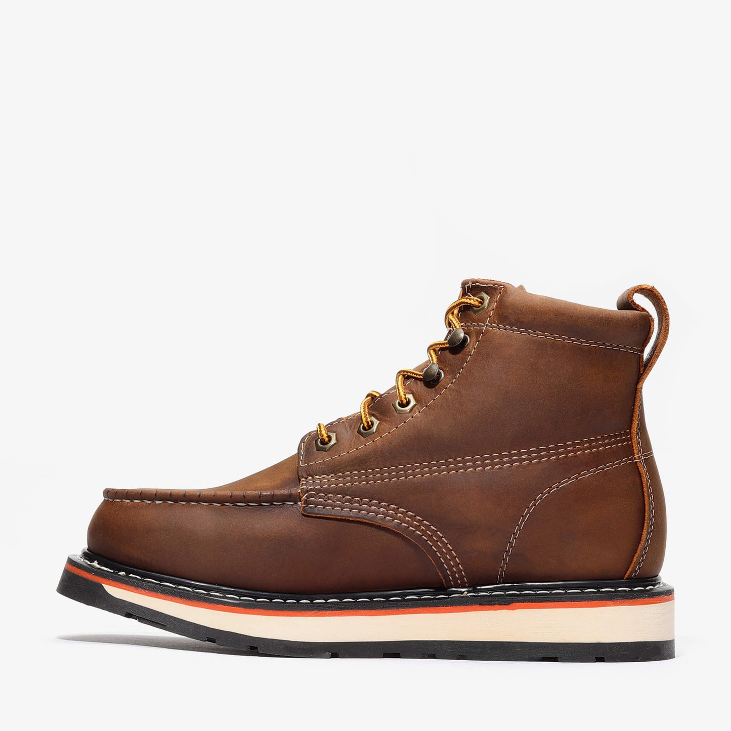 FRONTIER DUAL 6" MOC TOE CRAZY BROWN Bonanza Boots Industrial Wedge The Snag Bin