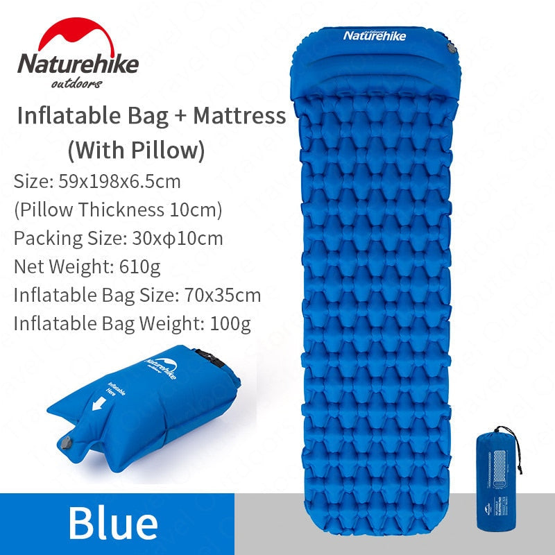Naturehike Outdoor Camping Mat Inflatable Bag Inflatable Tent Sleeping Pad Ultralight Portable Picnic Air Mat Camping Picnic Pad V.I.P Digital Presence 119.06 The Snag Bin