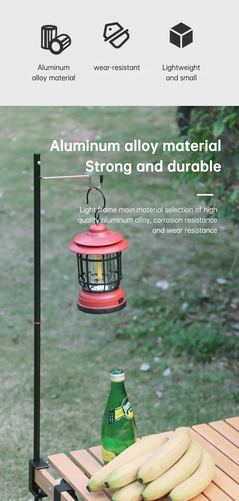 Outdoor Lightweight Aluminum Alloy Portable Camping Lamp Holder Lantern Stand with Storage Bag V.I.P Digital Presence The Snag Bin