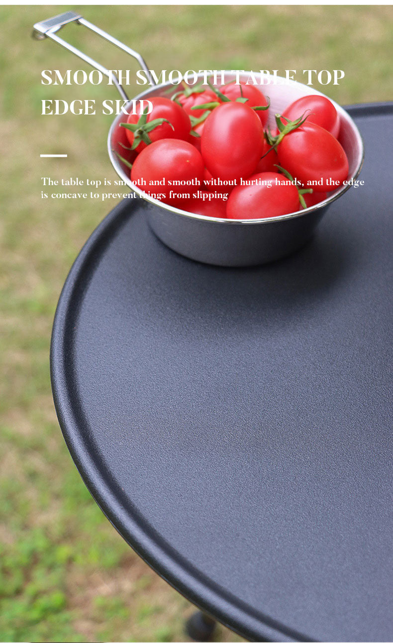 Outdoor Furniture Balcony Lightweight Portable Aluminum Height Adjustable Small Round Outdoor Folding Picnic Camping Table V.I.P Digital Presence The Snag Bin