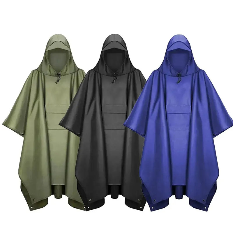 3 In 1 Outdoor Military Raincoat Hooded Sleeve Waterproof Rain Poncho Motorcycle Rain Cover Camping Hiking Travel Rainwear Tent V.I.P Digital Presence The Snag Bin