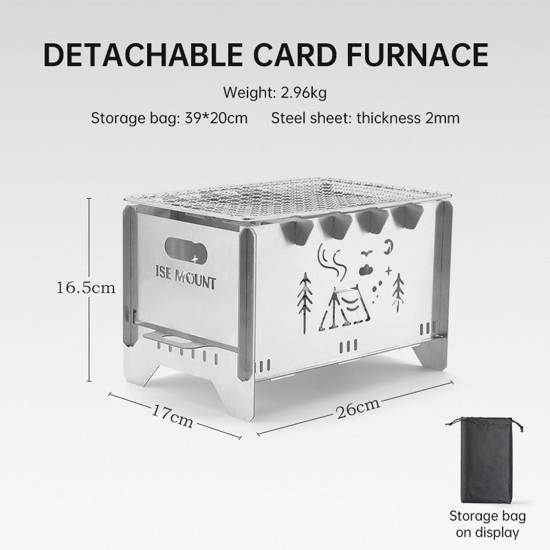 Outdoor folding barbecue stove stainless steel card stove bonfire stove portable camping heating stove burning firewood stove V.I.P Digital Presence 107.88 The Snag Bin