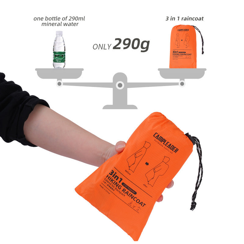3 - in - 1 Waterproof Rain Poncho for Outdoor Use: Motorcycle, Camping, Hiking & Travel V.I.P Digital Presence The Snag Bin