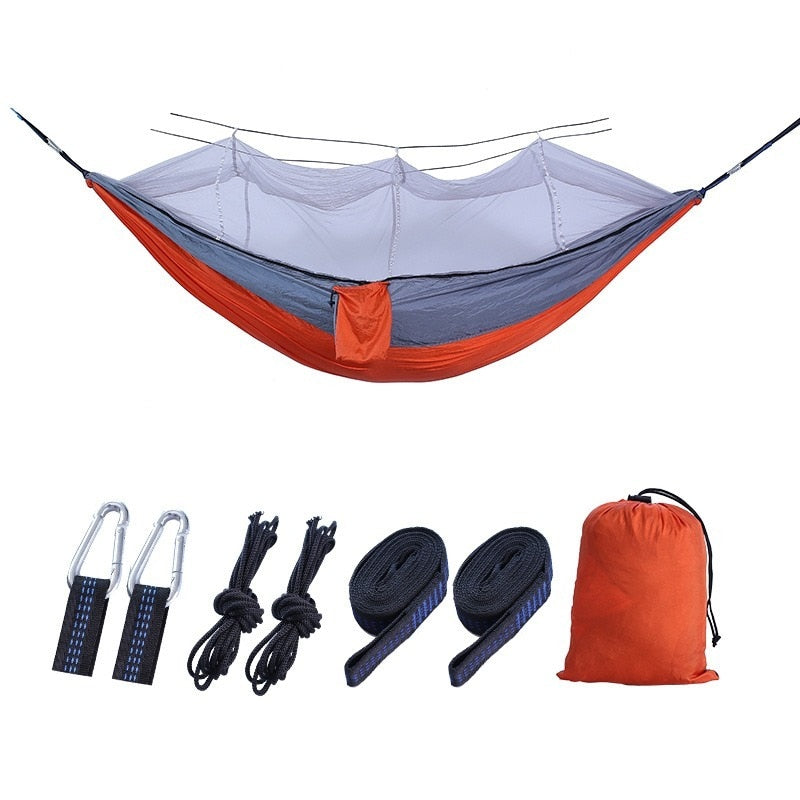 Bourette spinning 210T Nylon Hammock Outdoor Anti-mosquito Hammock Outdoor Camping Goods Bed Bearing V.I.P Digital Presence The Snag Bin