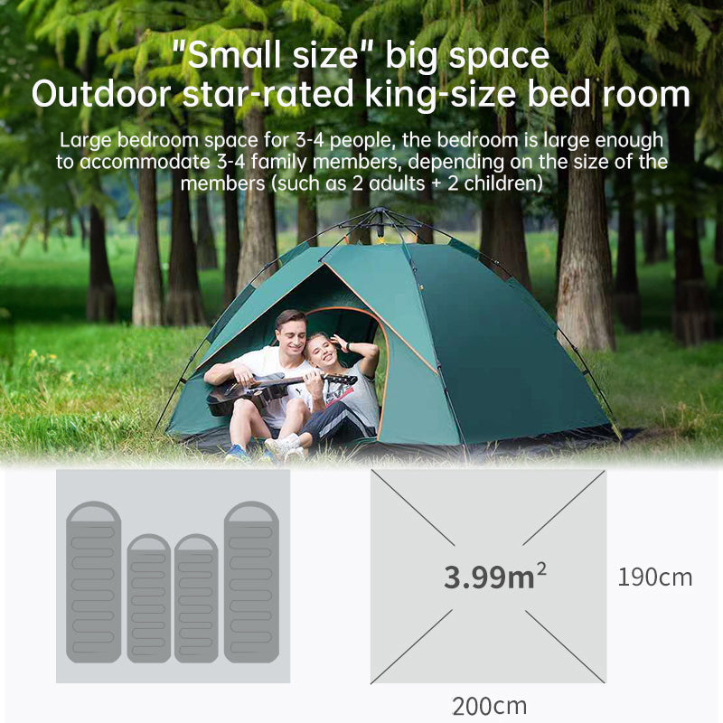 Quick-Deploy Green/White Outdoor Tent, Comfortably Accommodating 3-4 People on Camping Trips V.I.P Digital Presence The Snag Bin