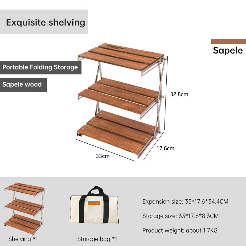 Mountaineering Outdoor Camping Rack Portable Storage Rack Three Layer Rack With Foldable Picnic Camping Barbecue Folding Table V.I.P Digital Presence 110.18 The Snag Bin