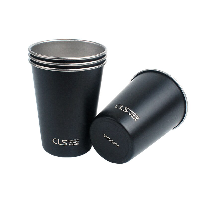 Outdoor 304 Stainless Steel Cup Camping 4-Piece Cup Set Picnic Barbecue Beer Steins Climbing Water Cup Tea Milk Coffee Cup V.I.P Digital Presence The Snag Bin