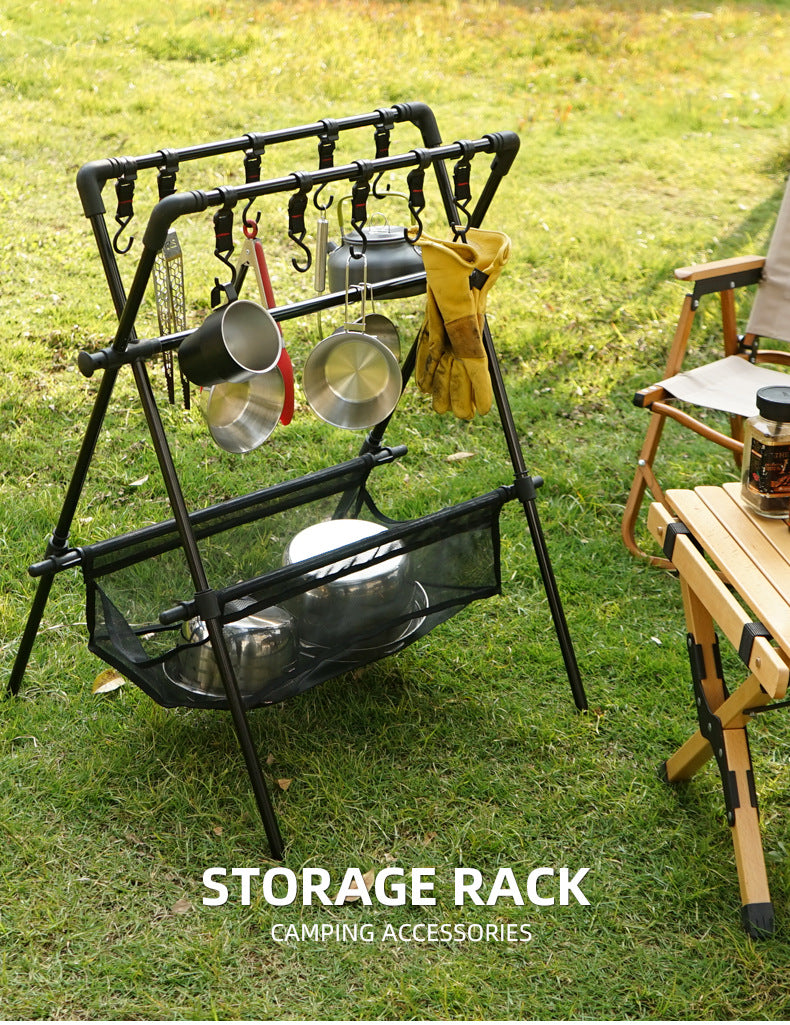 Outdoor camping folding shelf camping car drying rack drying net drying rack storage rack V.I.P Digital Presence The Snag Bin