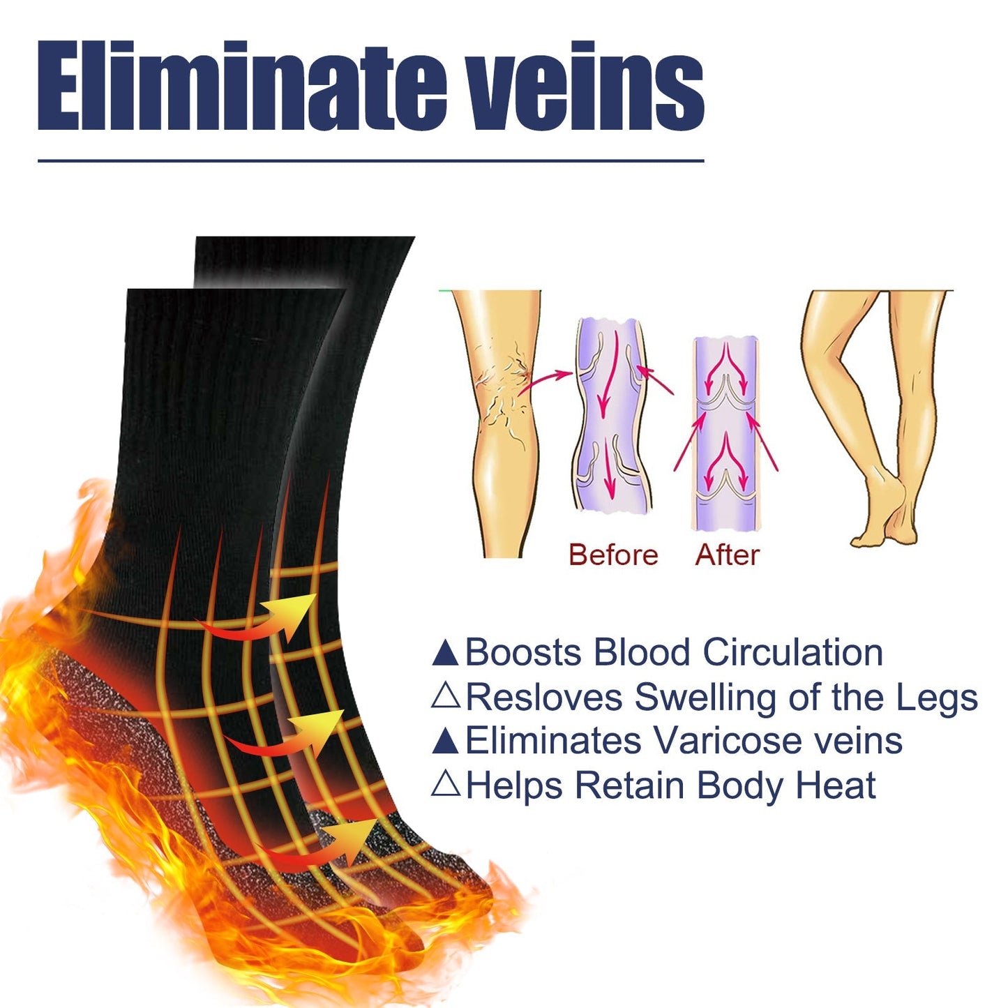 35 Degrees Aluminized Fibers Heating Socks, Relieve Vein Spontaneous Heat Constant Temperature Comfortable Warm Foot Cold Protection Socks V.I.P Digital Presence The Snag Bin