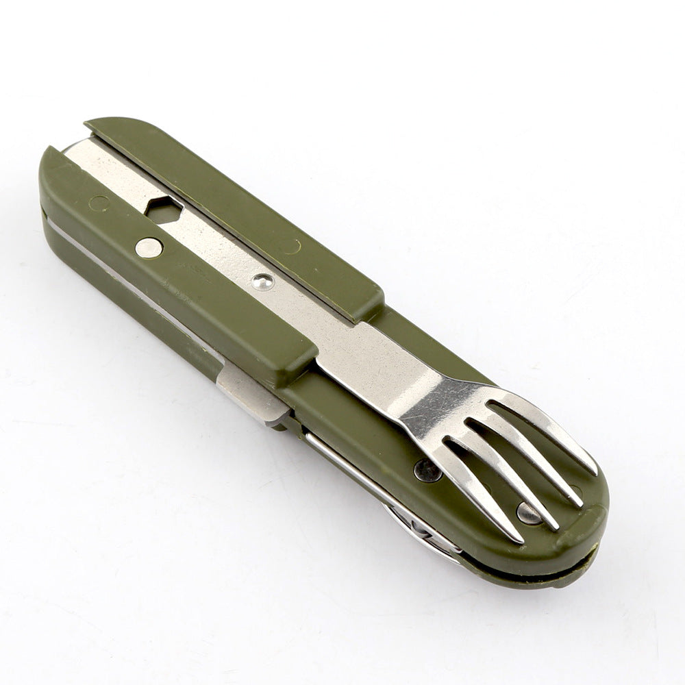 Camping Folding Knife Fork And Spoon Combination Stainless Steel Tableware Knife And Fork Multi-Function Knife Disassembly And Assembly Tableware V.I.P Digital Presence The Snag Bin